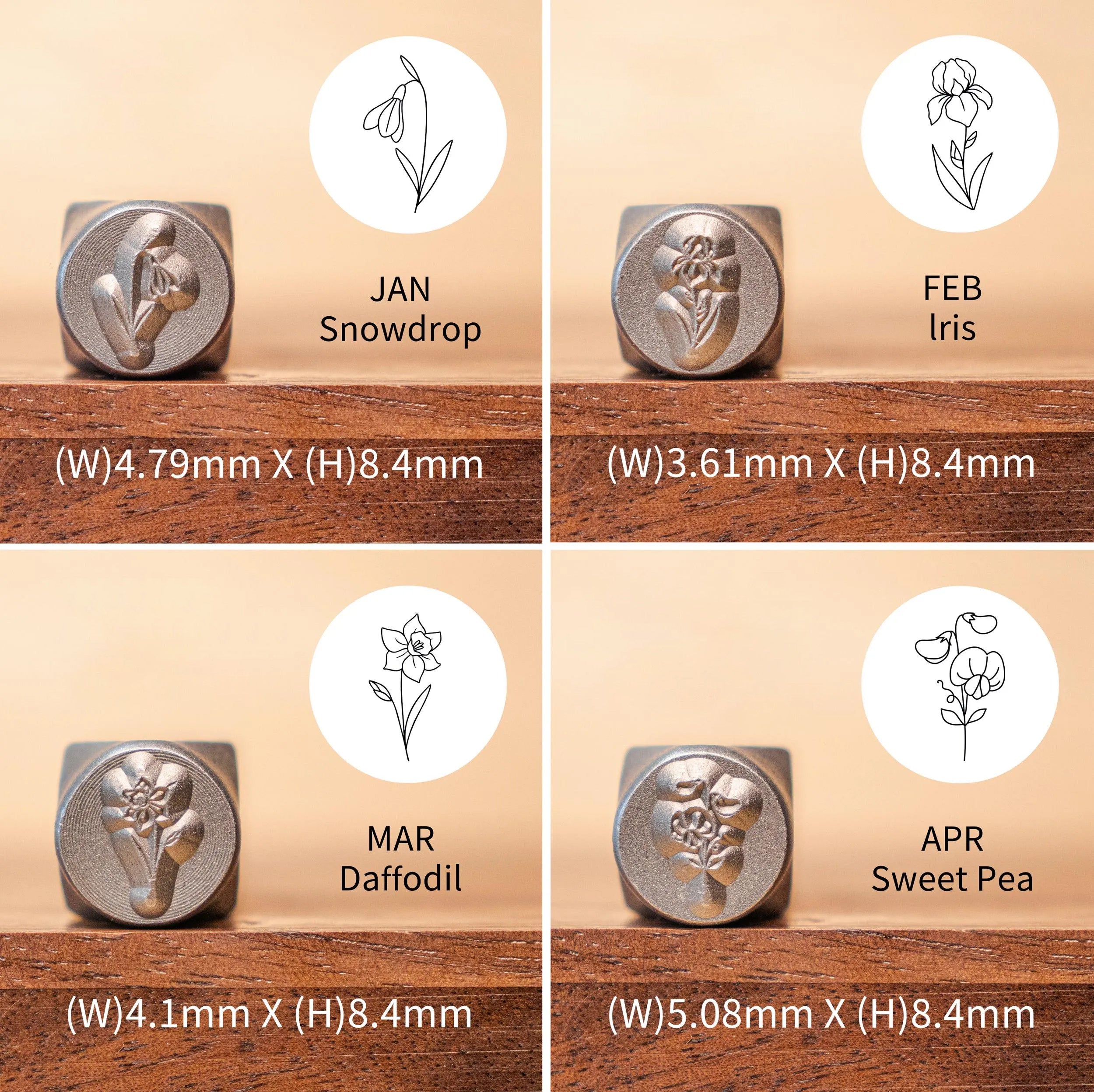 Birth Month Flower Metal Stamps | DIY Jewelry Tools