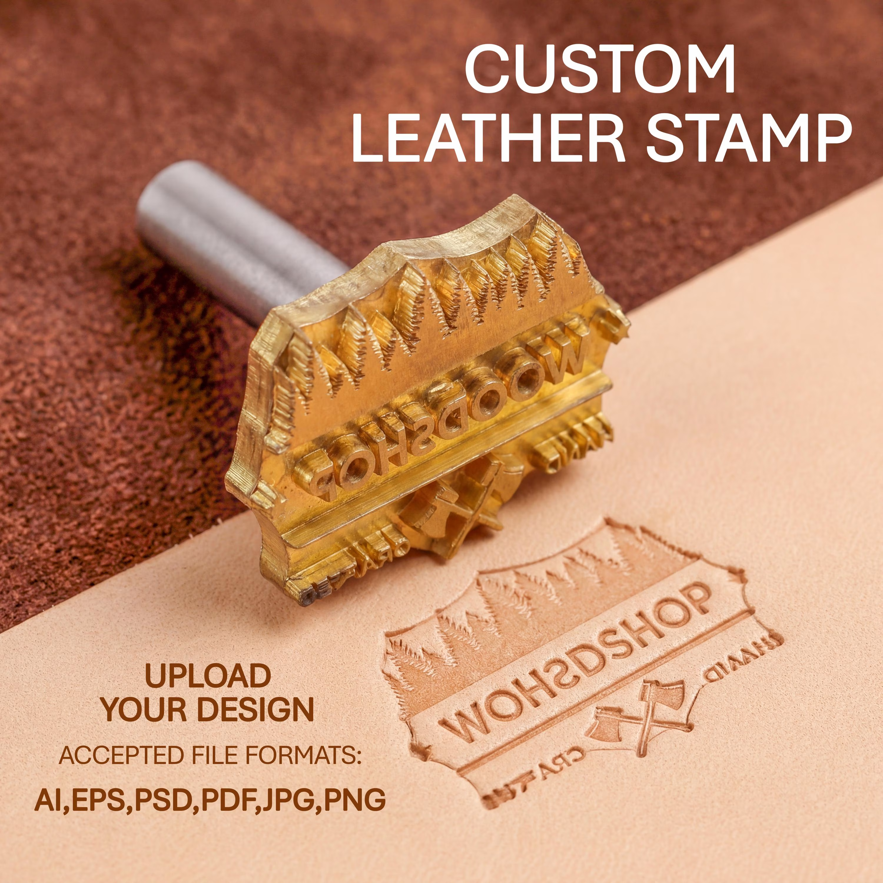 Custom Brass Leather Stamp | Personalized Hammer Punch Tool