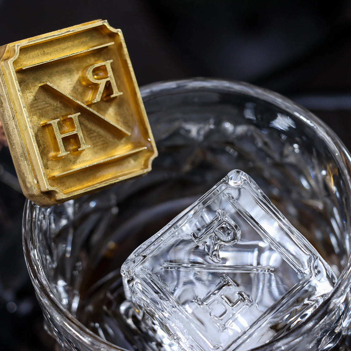 Custom Brass Ice Stamp | Personalized Barware