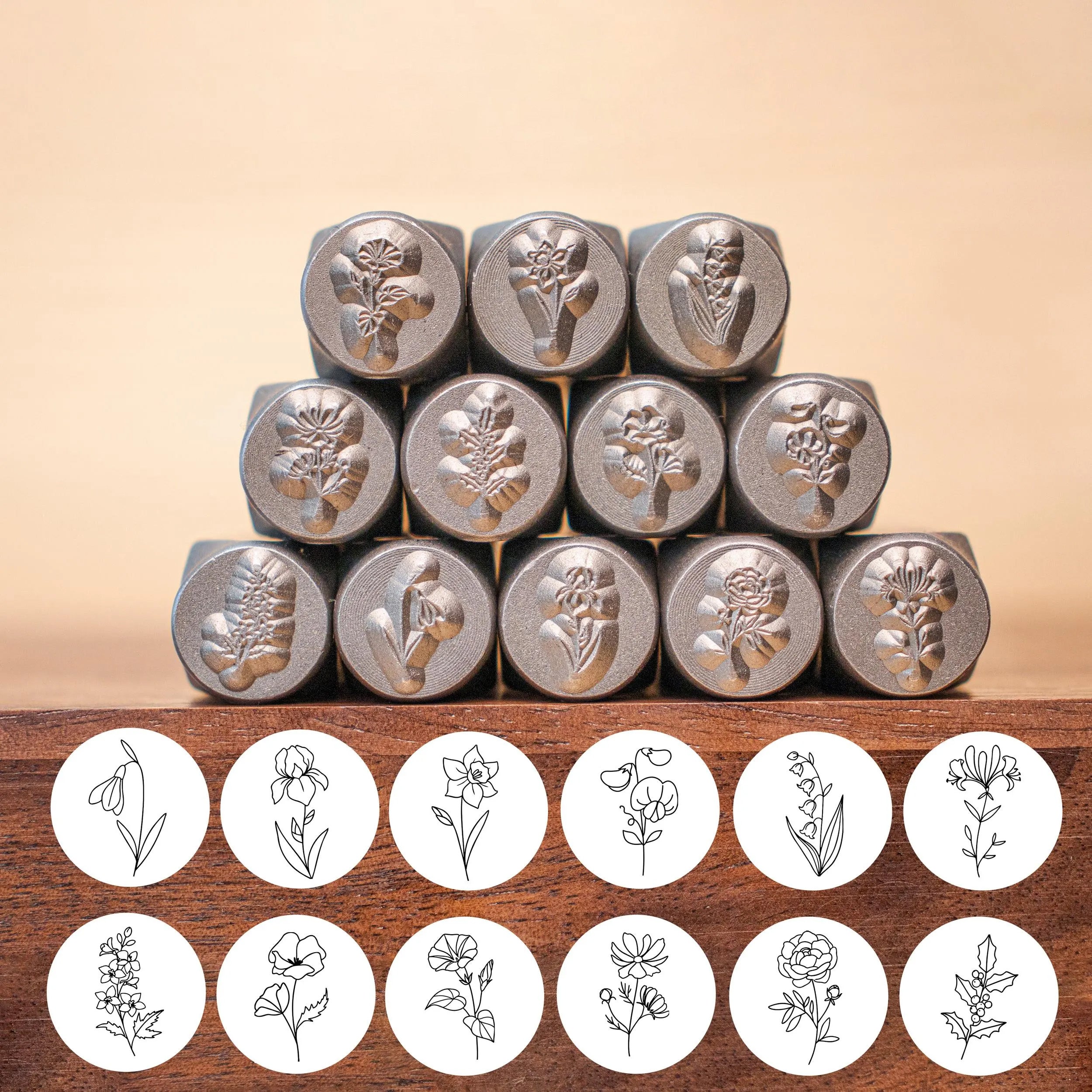 Birth Month Flower Metal Stamps | DIY Jewelry Tools
