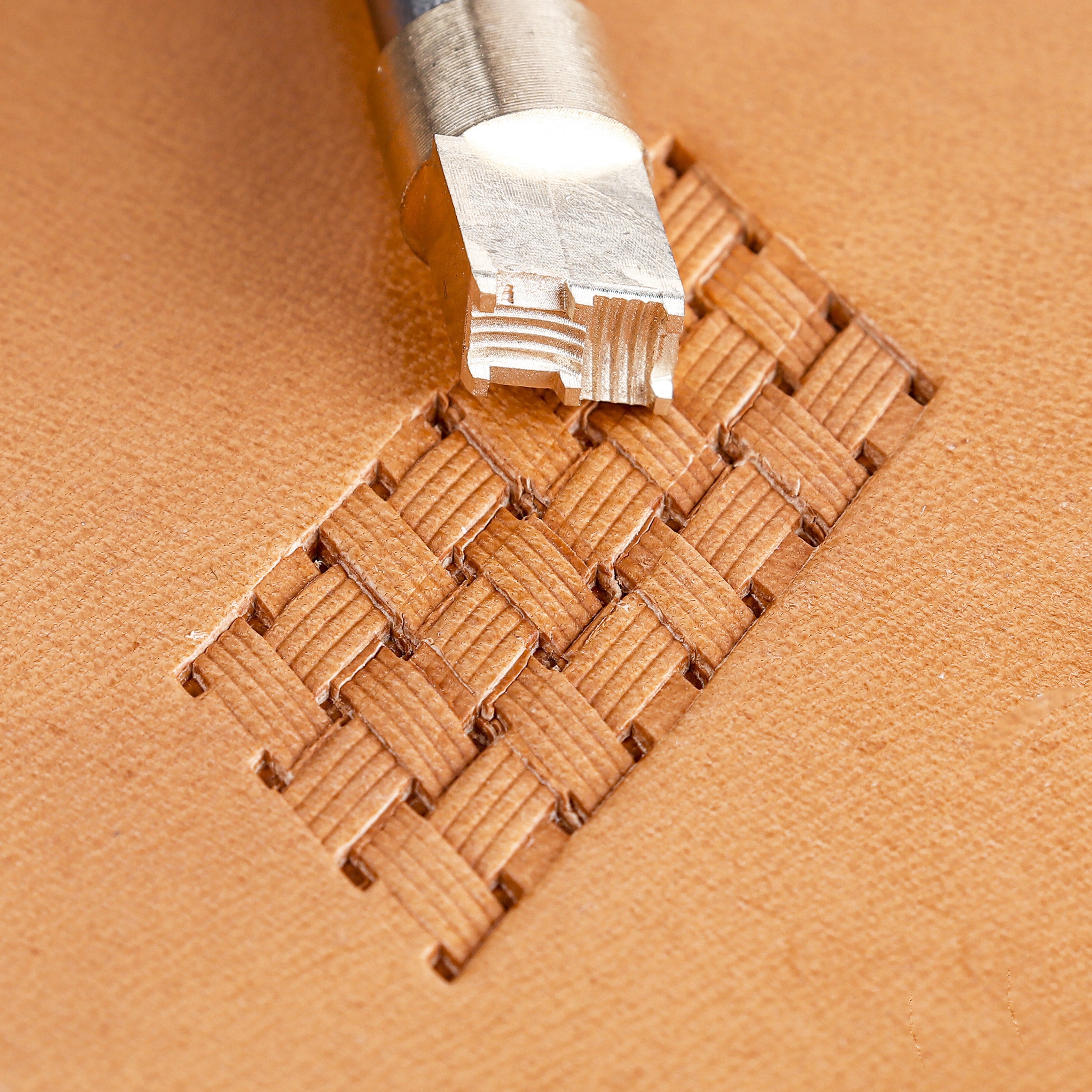 Tri-Weave Basket Weave Metal Stamp | DIY Leathercraft Tools