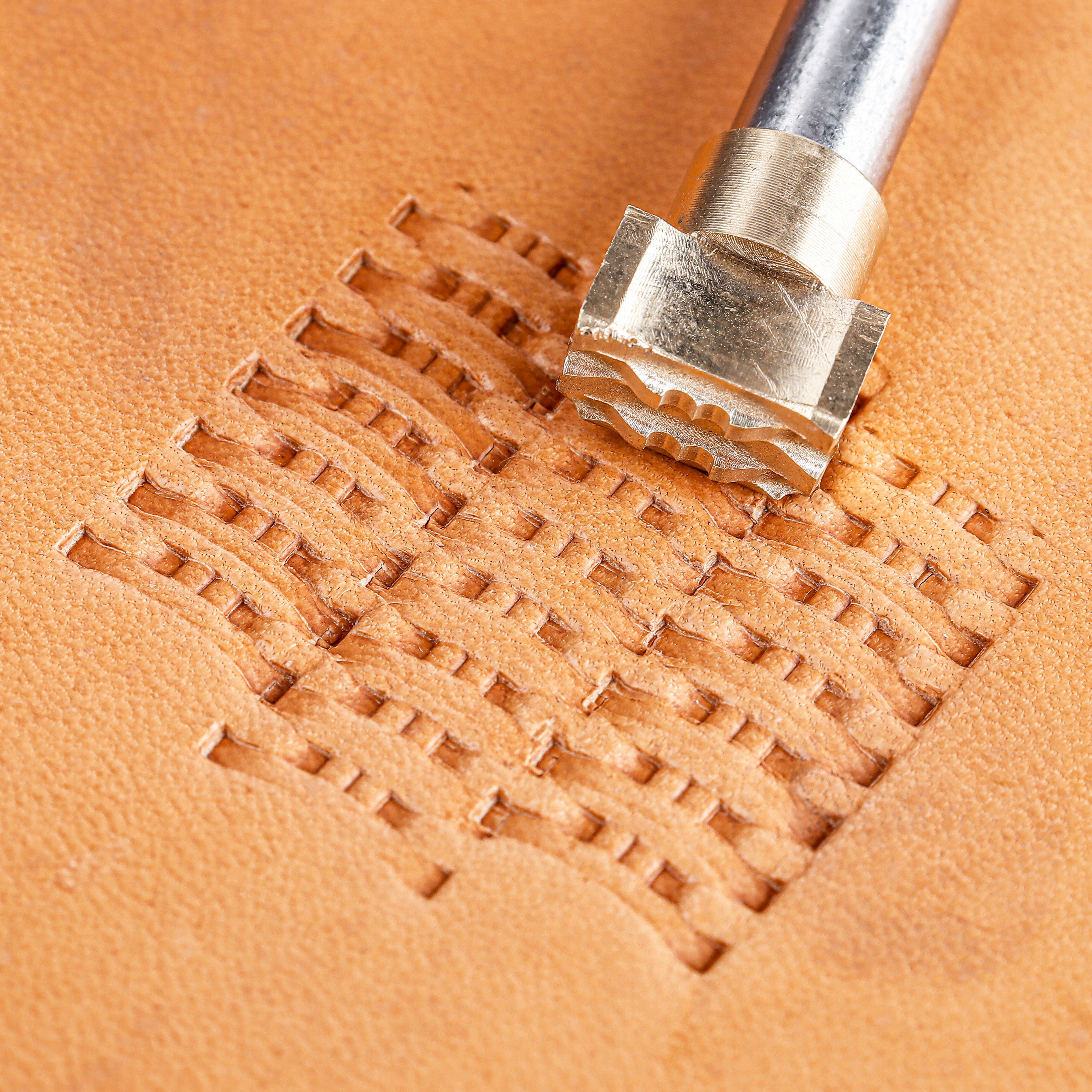 Double Bar Basket Weave Metal Stamp | DIY Leathercraft Tools