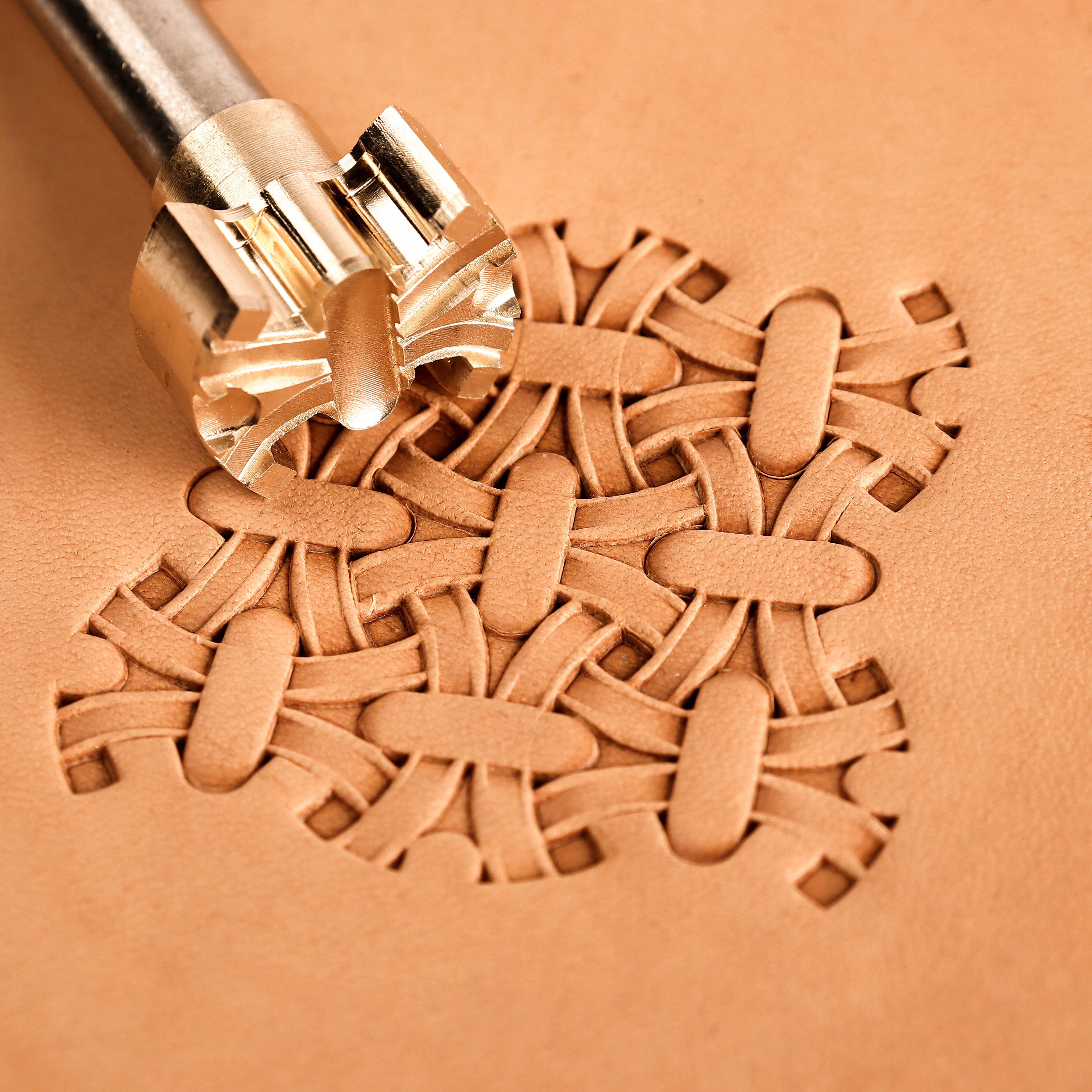 Interlaced Basket Weave Metal Stamp | DIY Leathercraft Tools