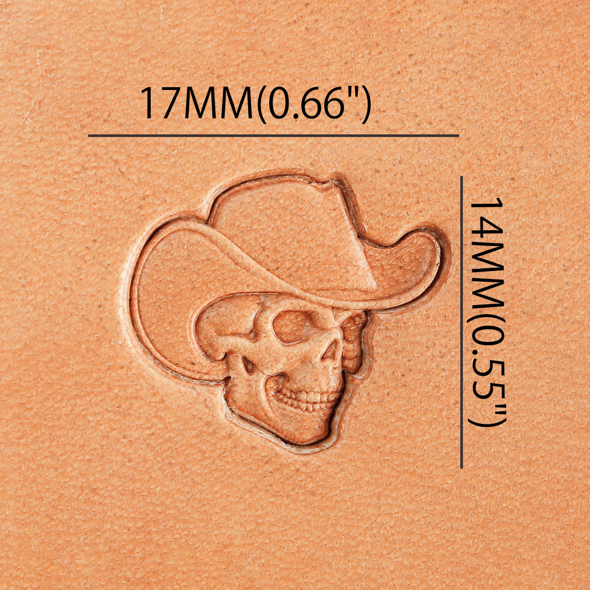 Skull with Hat Metal Stamp | DIY Leathercraft Tools - ELT023