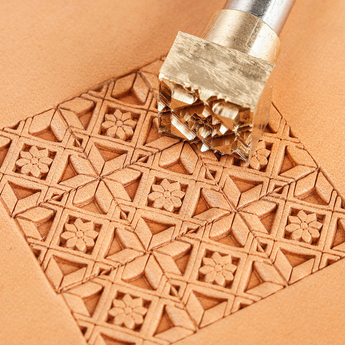 Octagram Lattice Brass Stamp | DIY Leathercraft Tools - ELT046