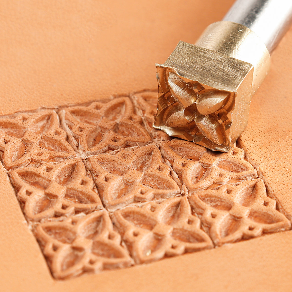 Geometric Flower Brass Stamp | DIY Leathercraft Tools - ELT040