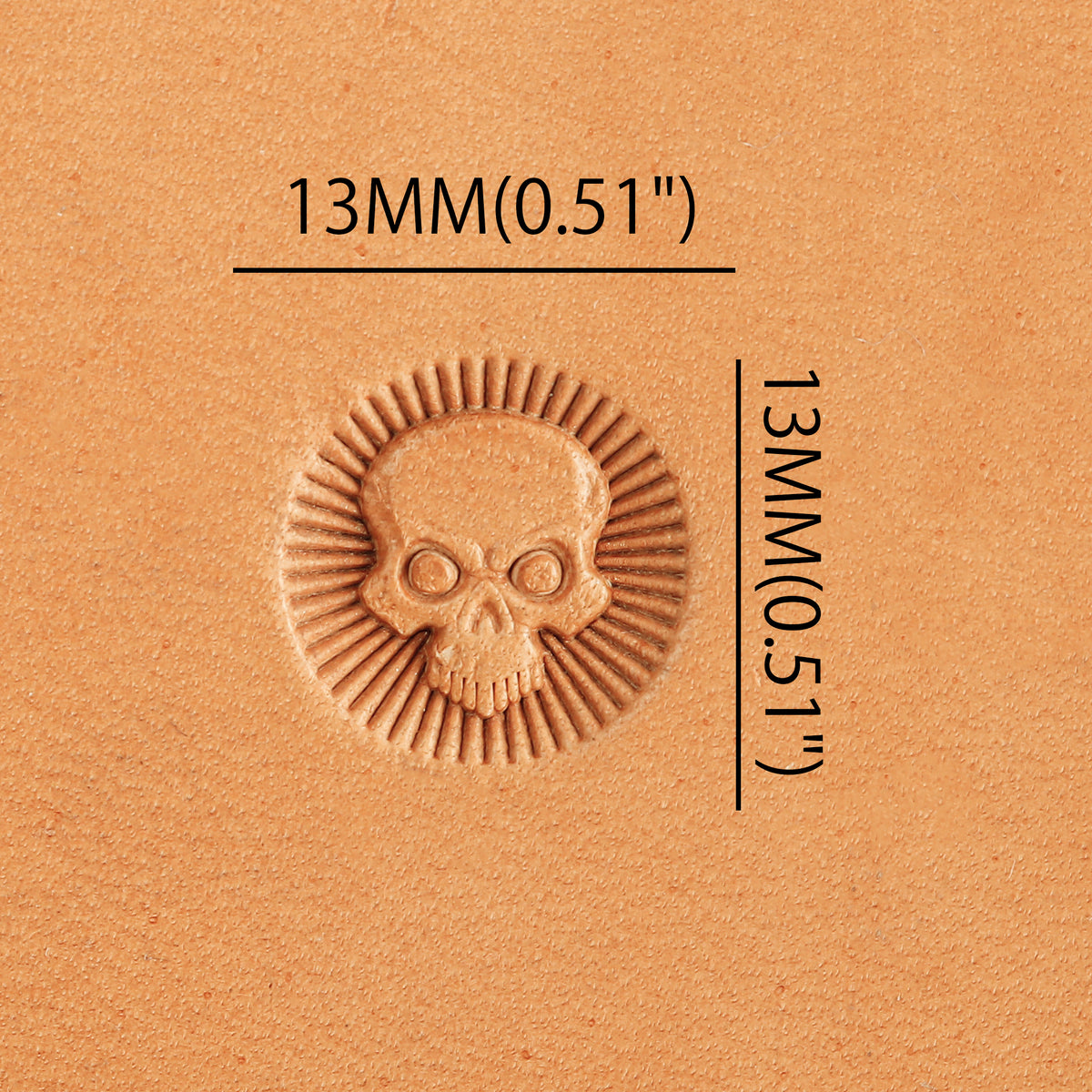 Radiant Skull Brass Stamp | DIY Leathercraft Tools - ELT043