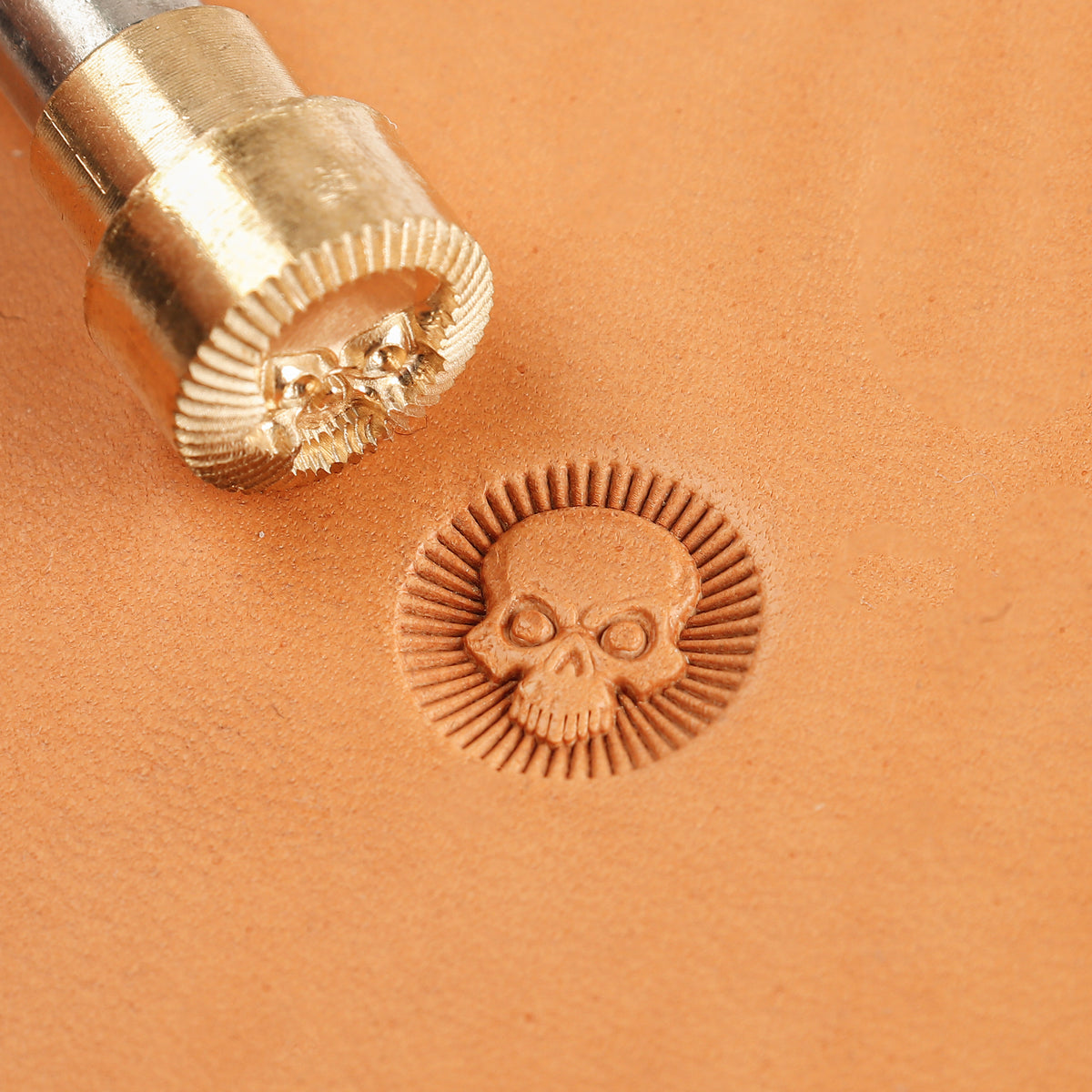 Radiant Skull Brass Stamp | DIY Leathercraft Tools - ELT043