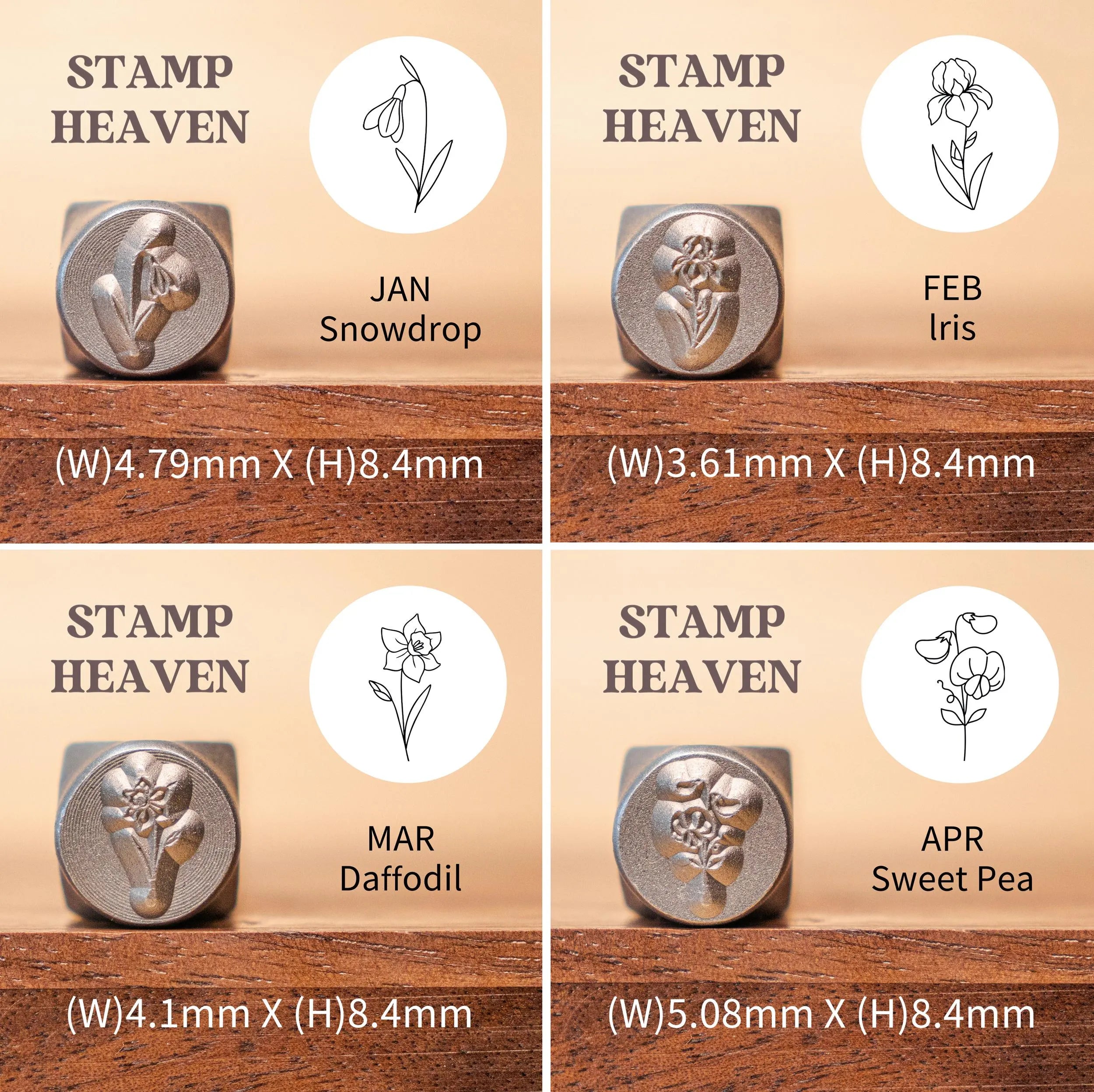 Birth Month Flower Metal Stamps | DIY Jewelry Tools