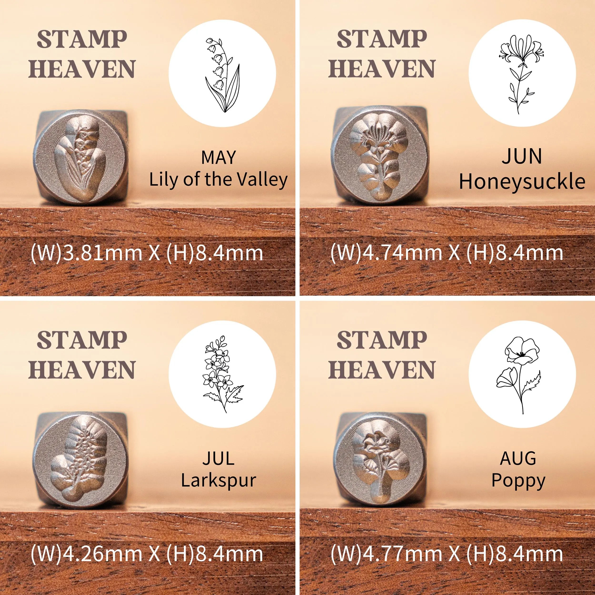 Birth Month Flower Metal Stamps | DIY Jewelry Tools