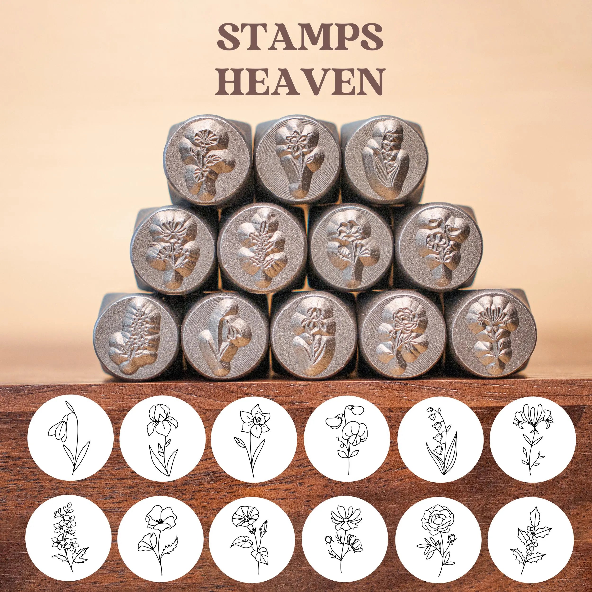 Birth Month Flower Metal Stamps | DIY Jewelry Tools