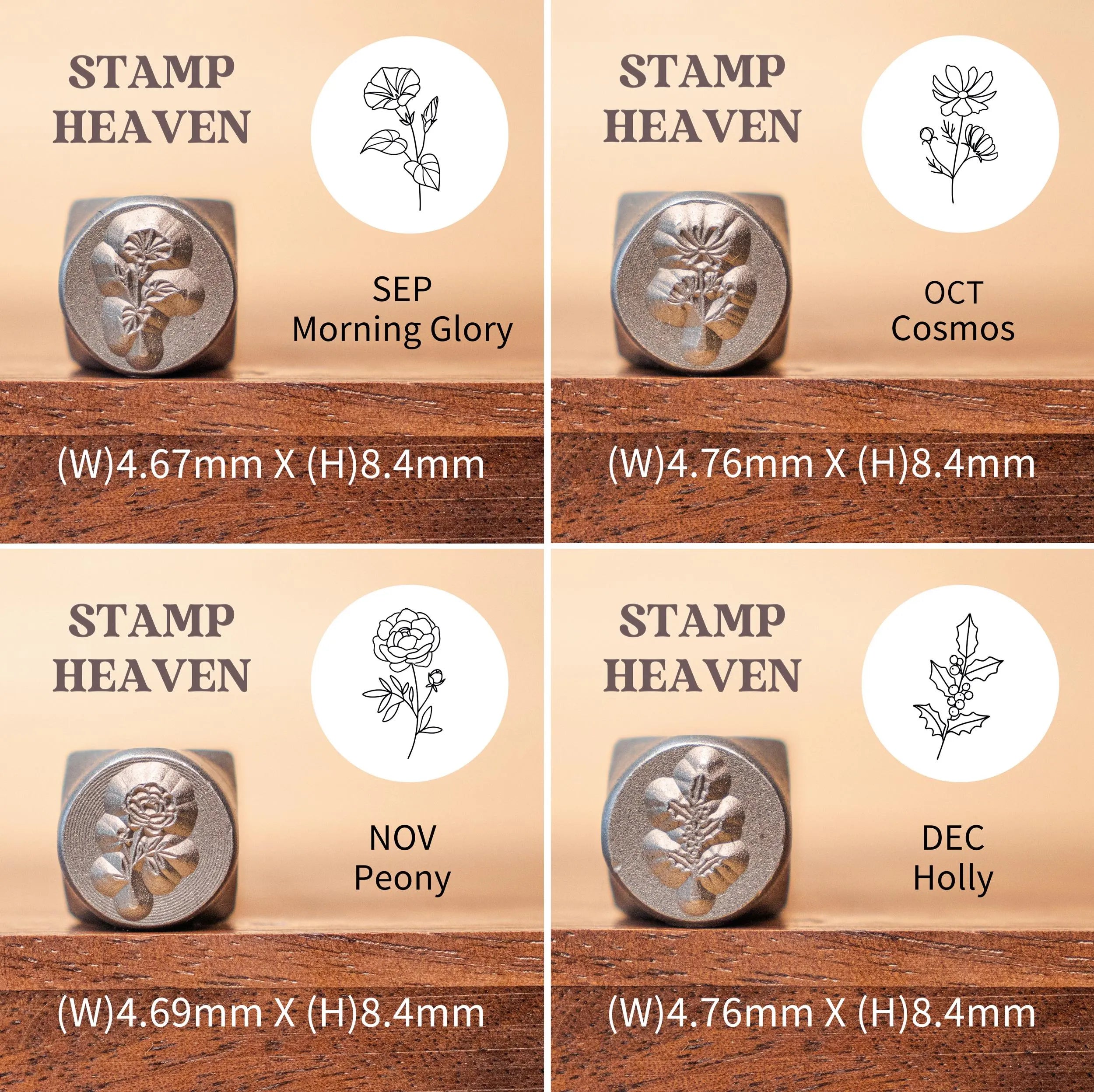 Birth Month Flower Metal Stamps | DIY Jewelry Tools
